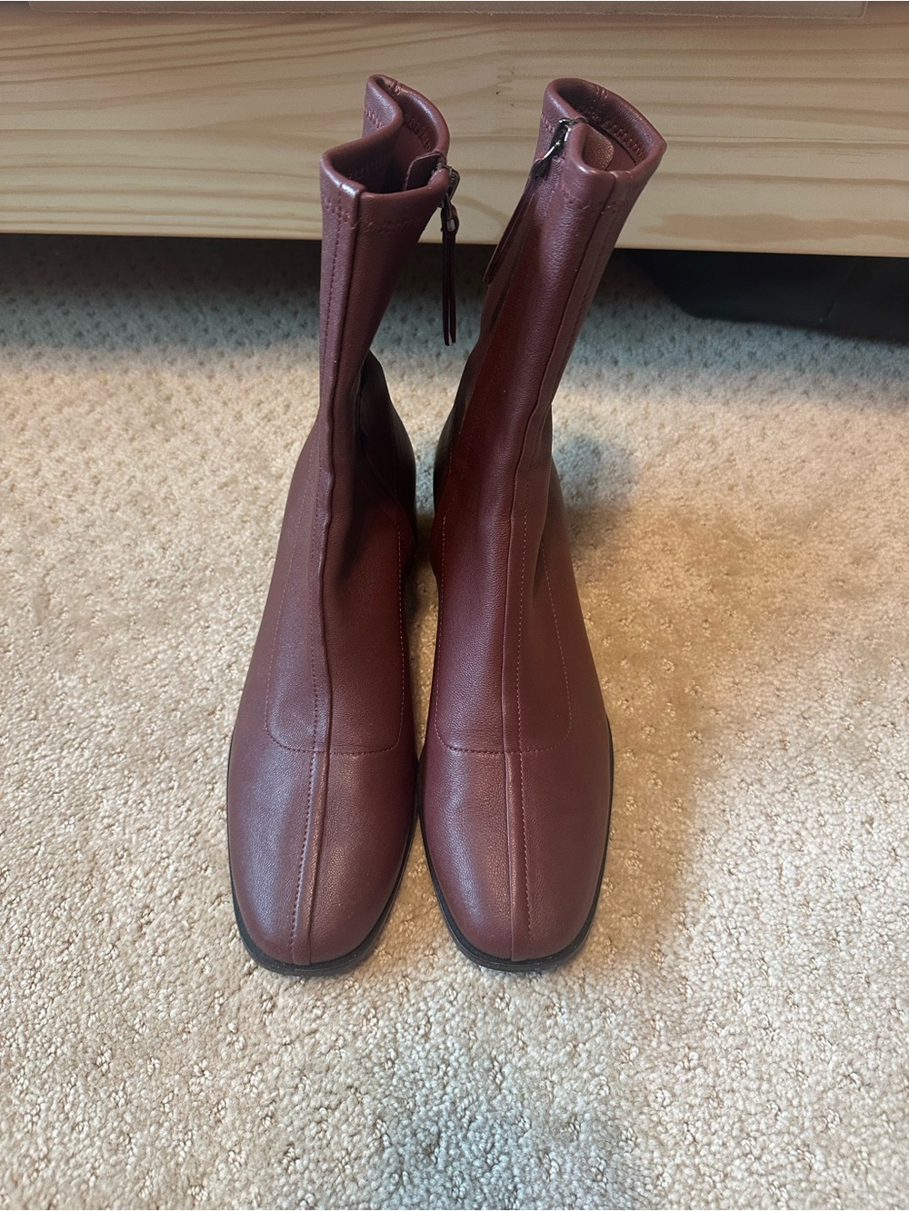 Quince Burgundy Stretch Ankle Booties